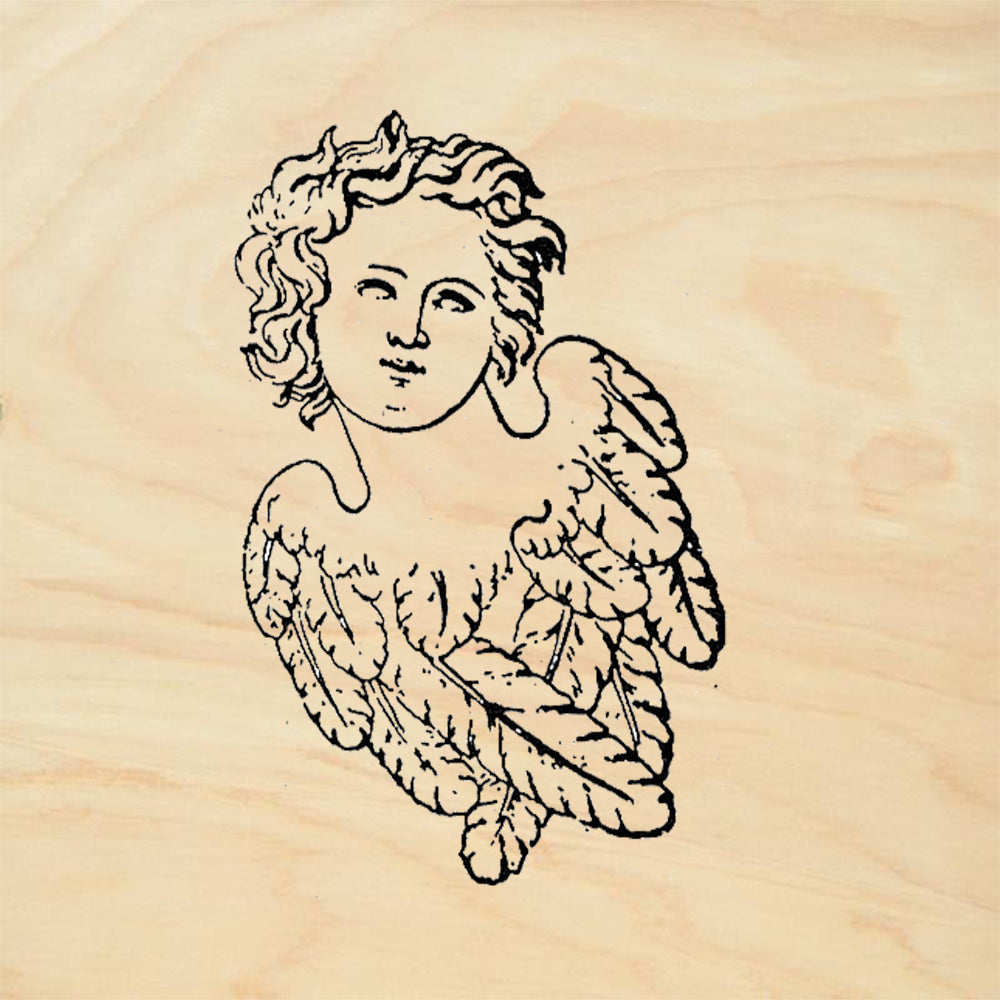 StampaFe Seraphim left Vintage Rubber Art Stamp