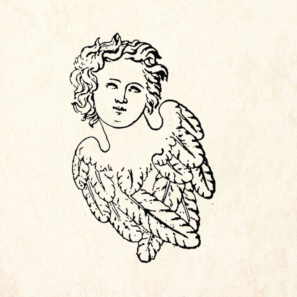 StampaFe Seraphim left Vintage Rubber Art Stamp