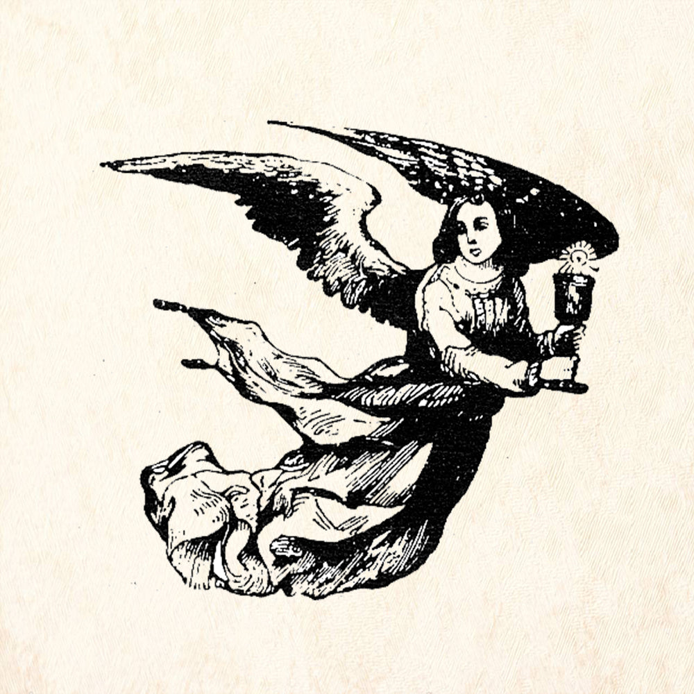 StampaFe Angel with Chalice Vintage Rubber Art Stamp