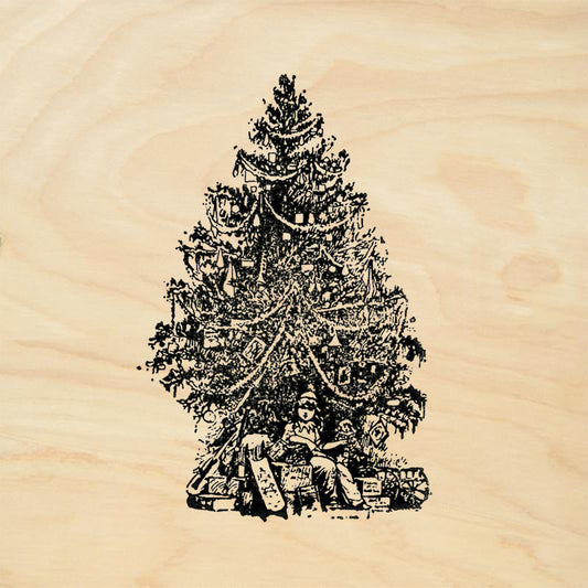 StampaFe Decorated Christmas Tree Vintage Rubber Art Stamp