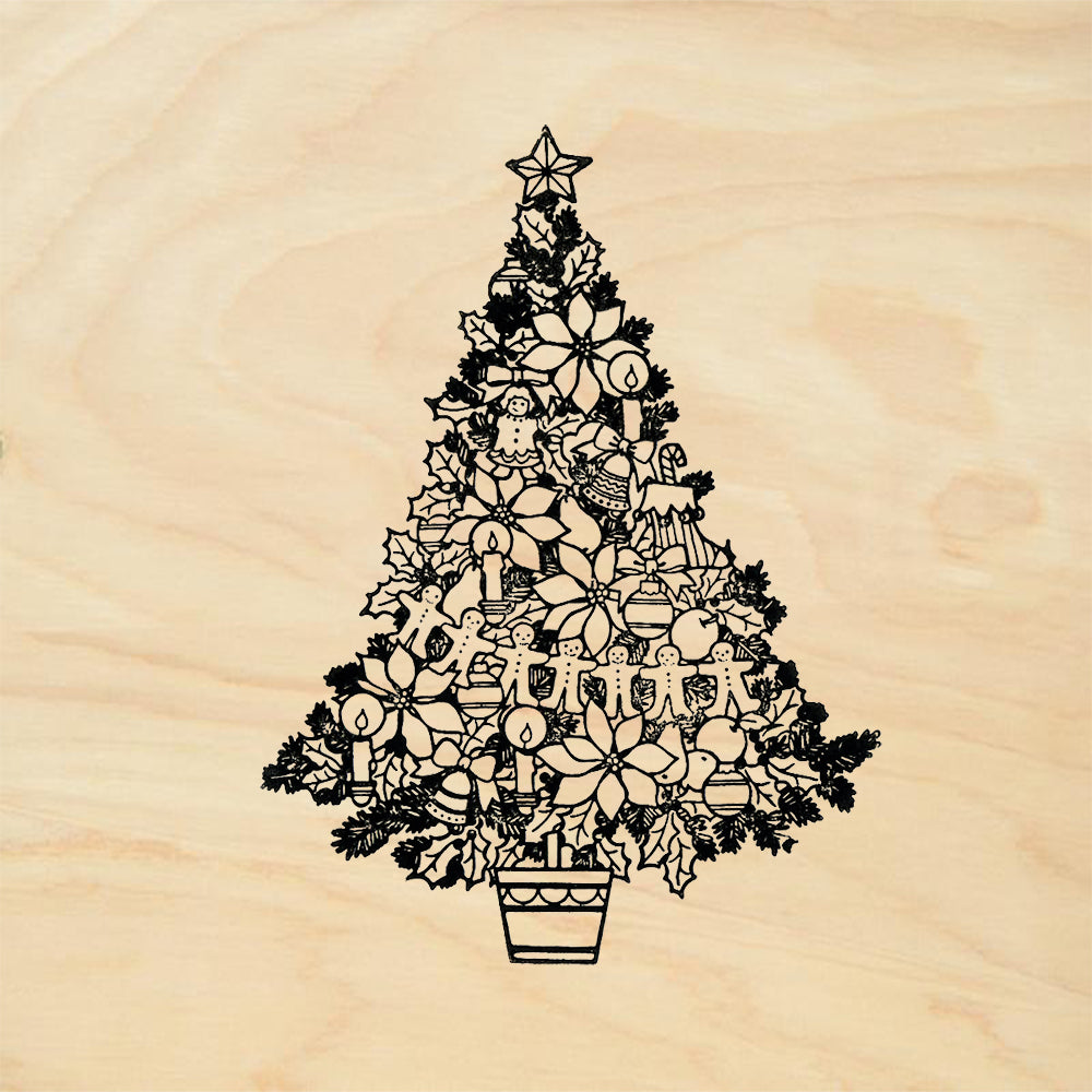 StampaFe Christmas Tree and Gingerbread Men Holiday Rubber Art Stamp