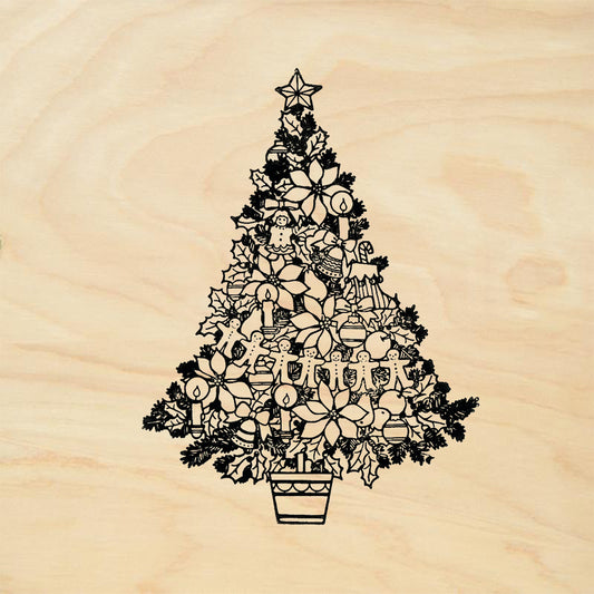 StampaFe Christmas Tree and Gingerbread Men Holiday Rubber Art Stamp