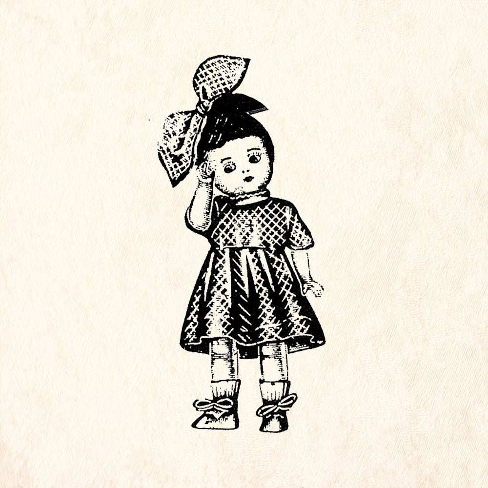 StampaFe Bonnie Doll Retro Rubber Art Stamp