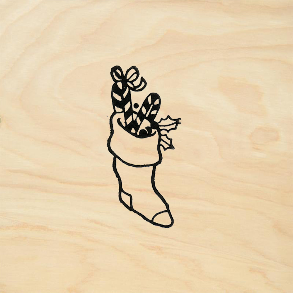 StampaFe Christmas Stocking Holiday Rubber Art Stamp