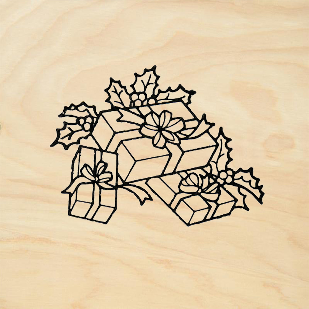 StampaFe Three Gifts Christmas Rubber Art Stamp