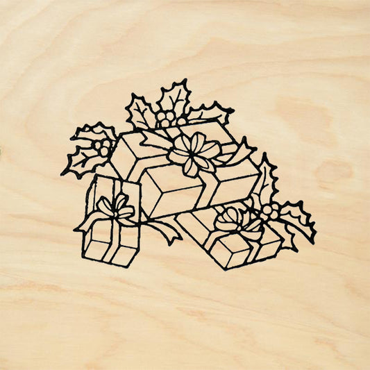 StampaFe Three Gifts Christmas Rubber Art Stamp