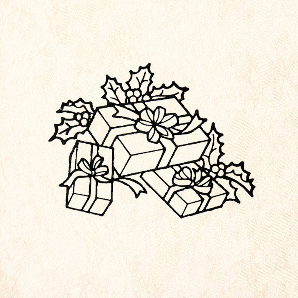 StampaFe Three Gifts Christmas Rubber Art Stamp