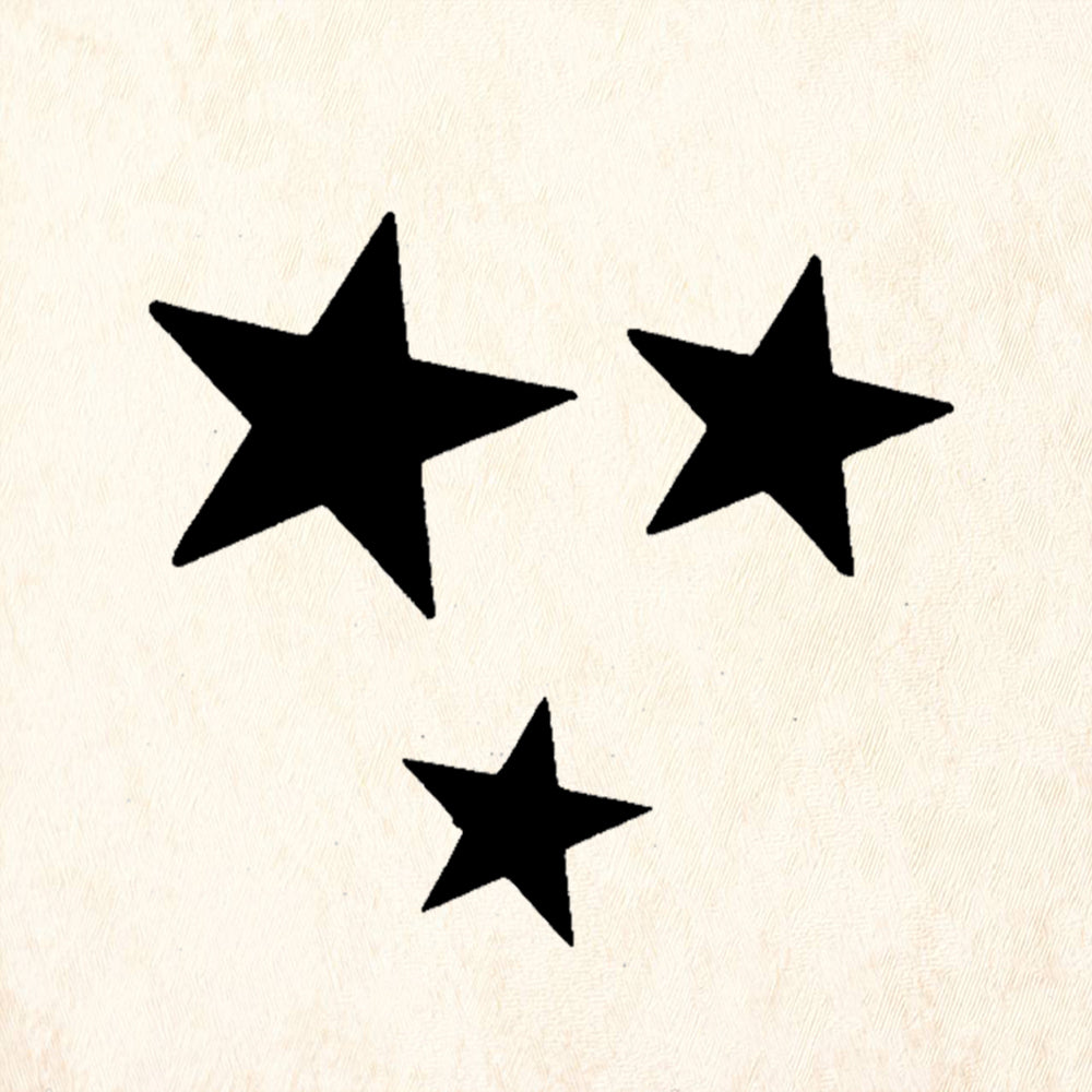StampaFe Star Trio Card Making Rubber Art Stamp