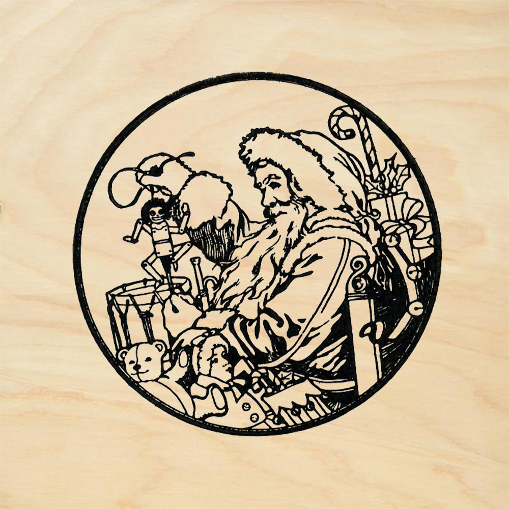 StampaFe Santa Circle Christmas Rubber Art Stamp