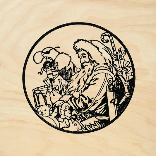 StampaFe Santa Circle Christmas Rubber Art Stamp