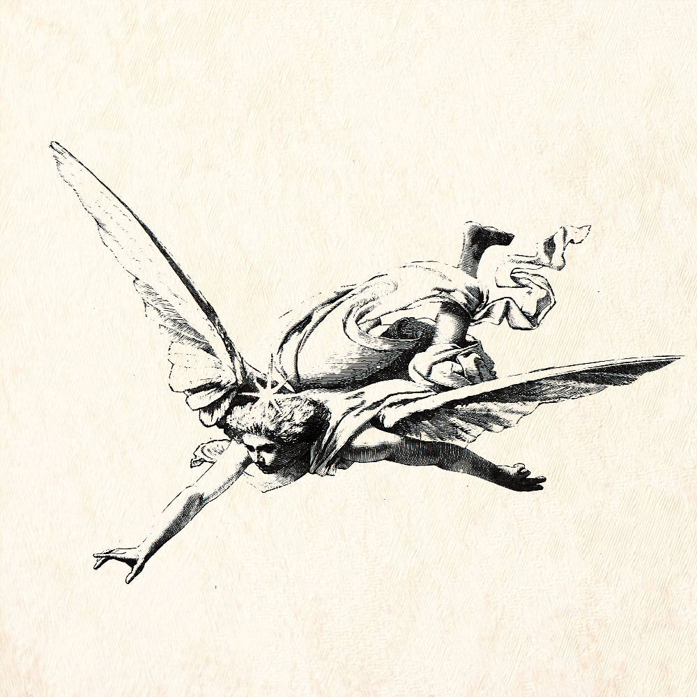 StampaFe Angel Left Flying Figure Rubber Art Stamp