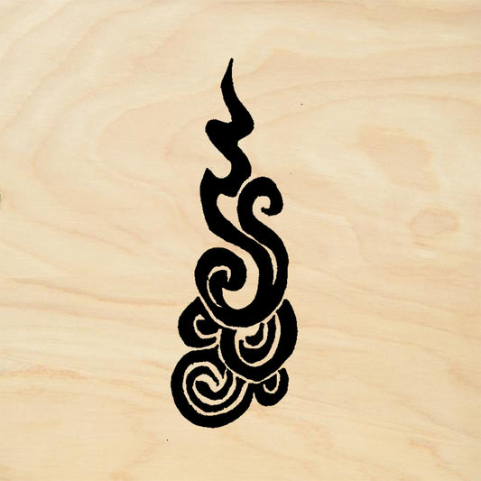 StampaFe Big Curly Flame Mixed Media Rubber Art Stamp