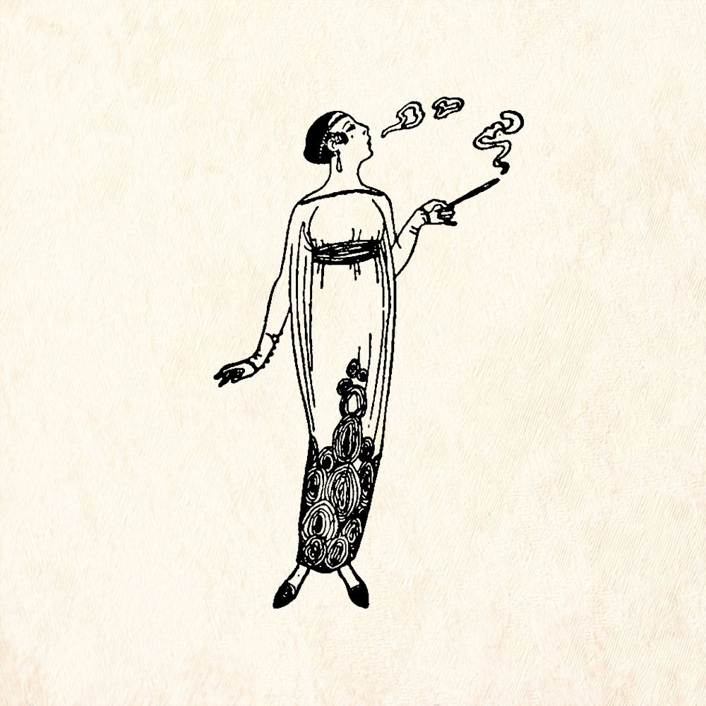 StampaFe Woman of Smoke Retro Rubber Art Stamp