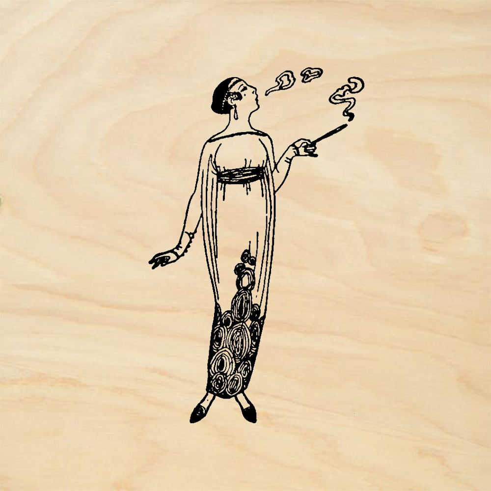 StampaFe Woman of Smoke Retro Rubber Art Stamp