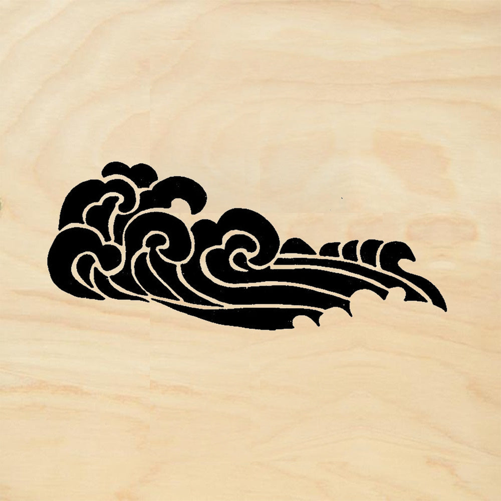 StampaFe Wave Left Stylized Ocean Wave Rubber Art Stamp