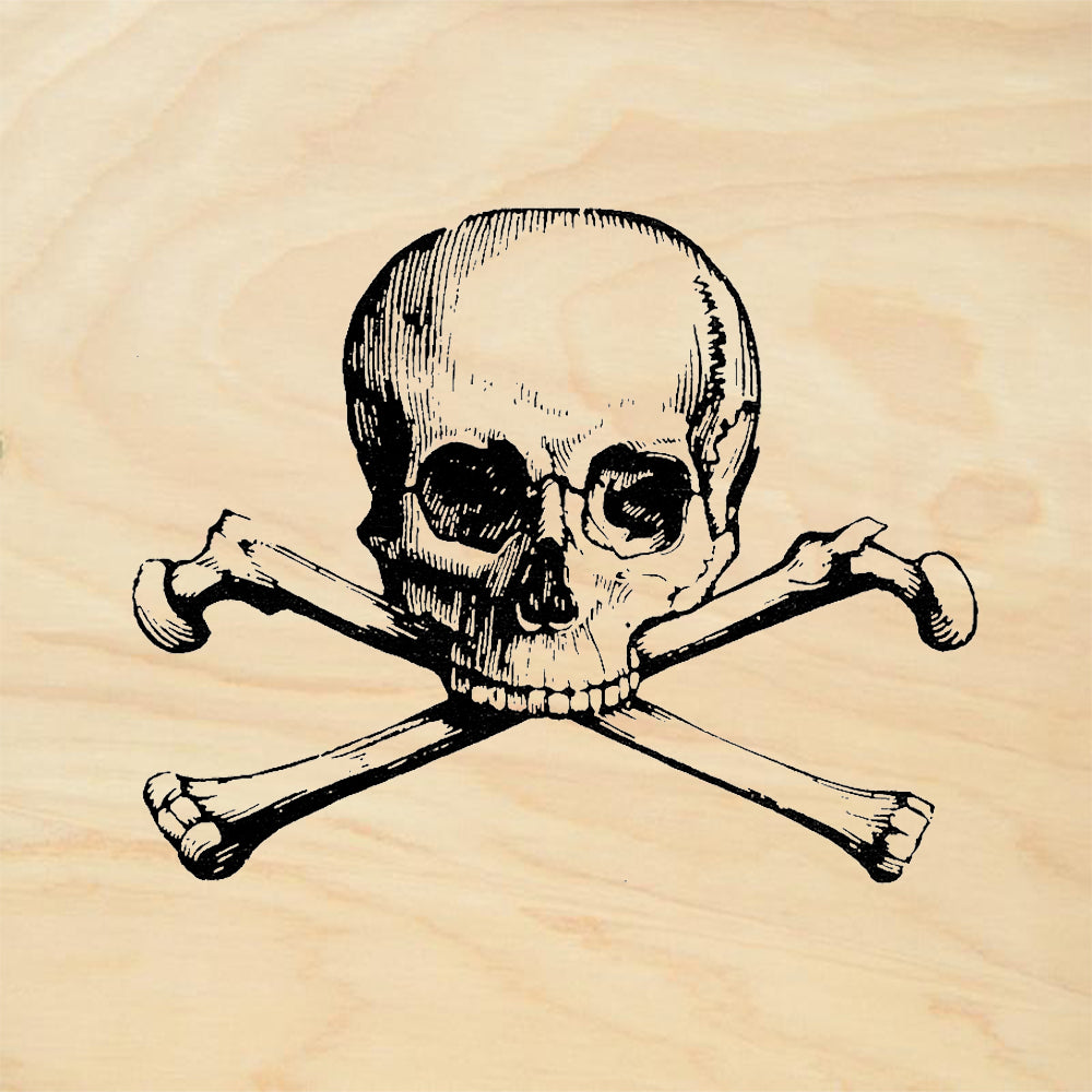 StampaFe Skull and Crossbones Gothic Rubber Art Stamp
