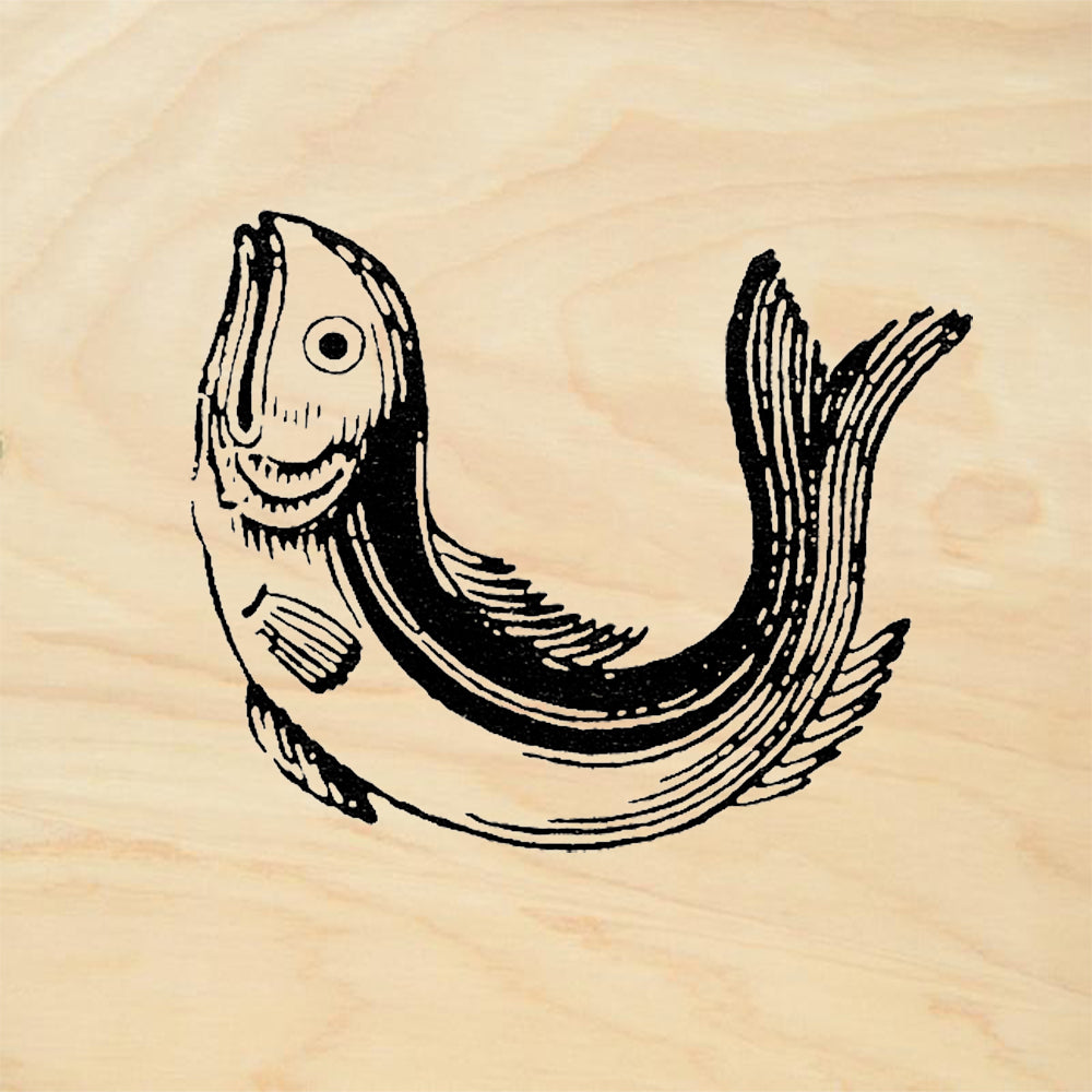 StampaFe Curved Fish Nature Rubber Art Stamp