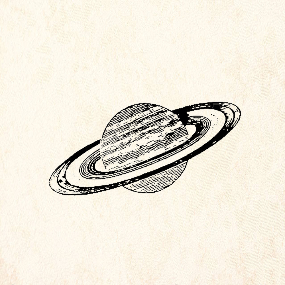 StampaFe Saturn Small Celestial Rubber Art Stamp