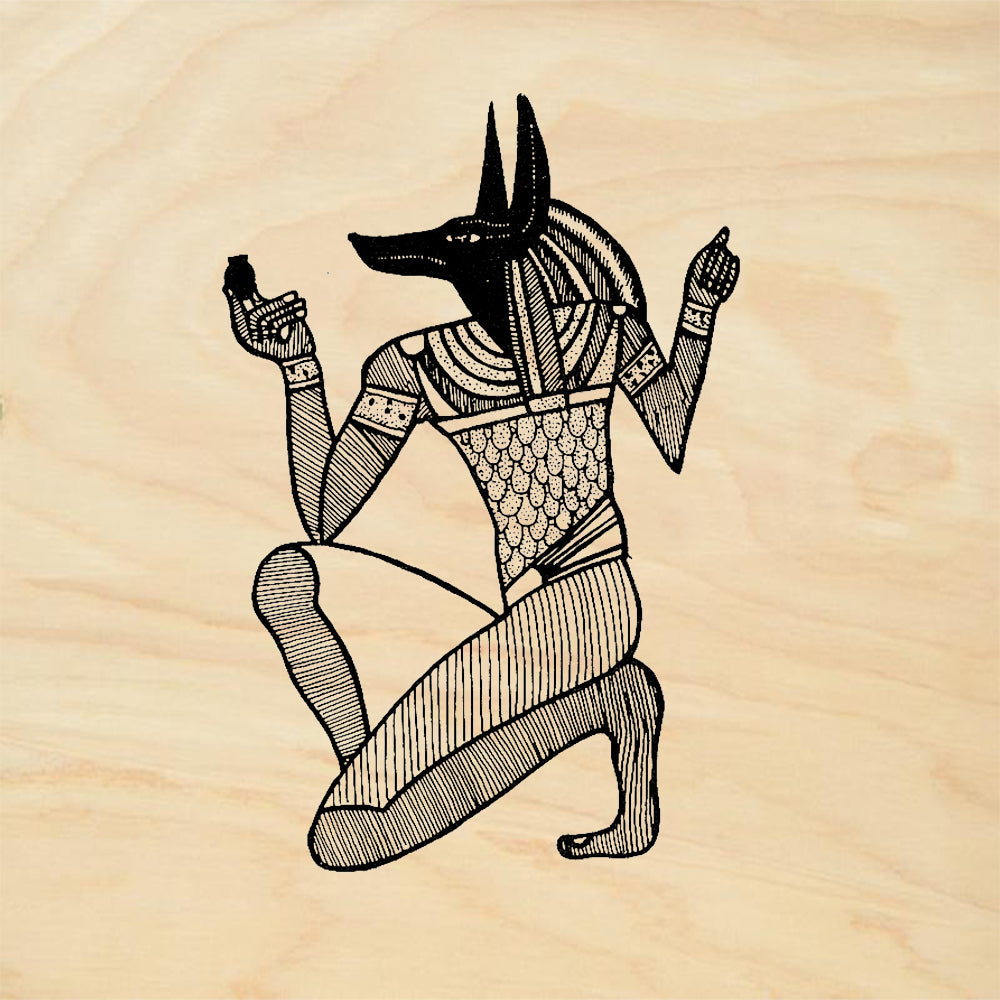 StampaFe Kneeling Anubis Tribal Rubber Art Stamp