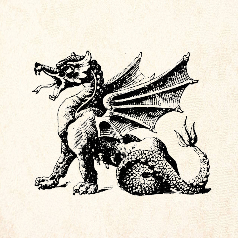 StampaFe Dragon Left Fantasy Rubber Art Stamp