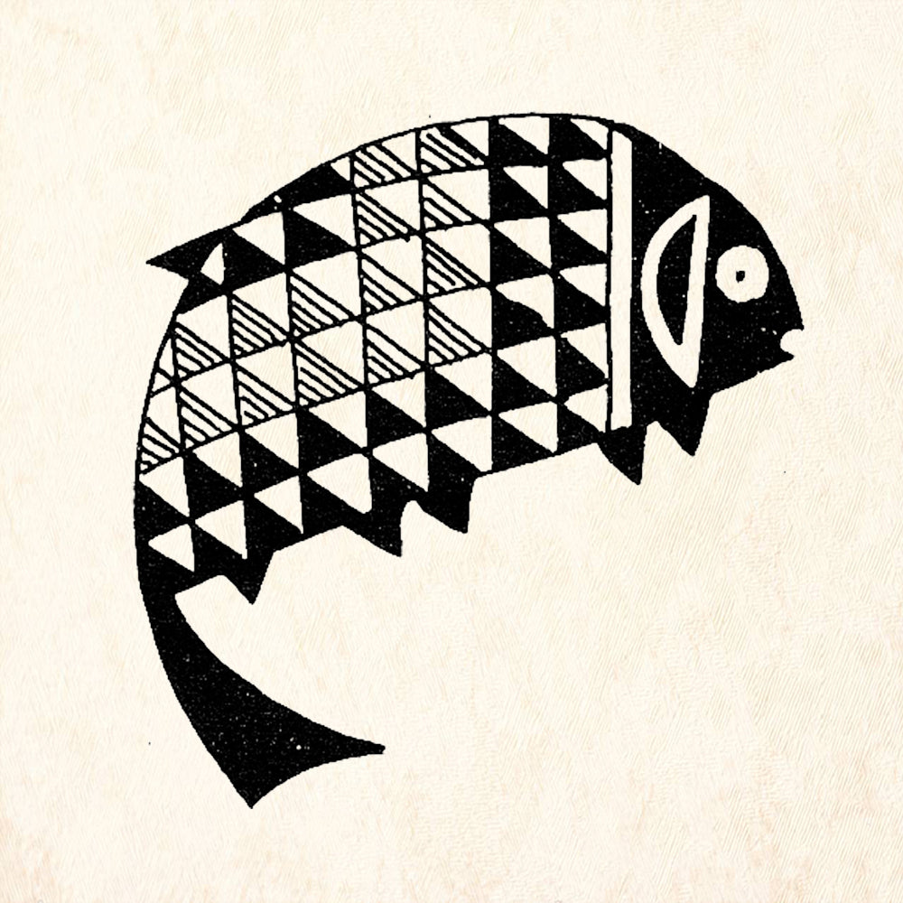 StampaFe Mimbres Fish Southwestern Rubber Art Stamp