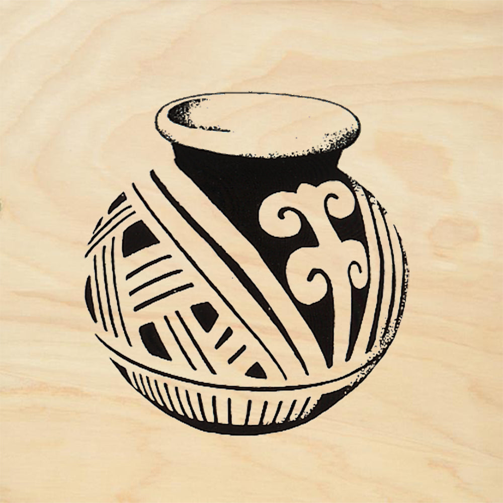 StampaFe Line Pot Southwestern Rubber Art Stamp