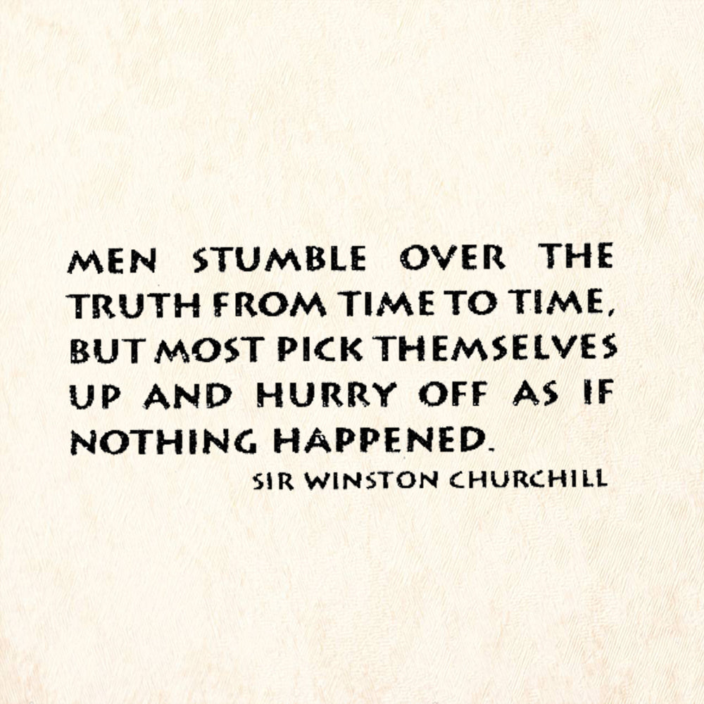 StampaFe Men Stumble Over The Truth Quote by Winston Churchill Rubber Art Stamp