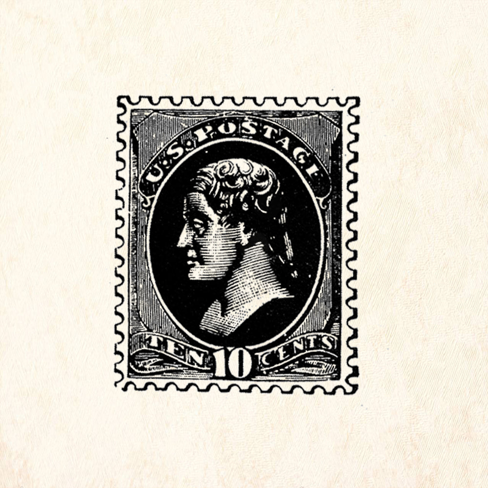 StampaFe Large Vintage US Postage Rubber Art Stamp