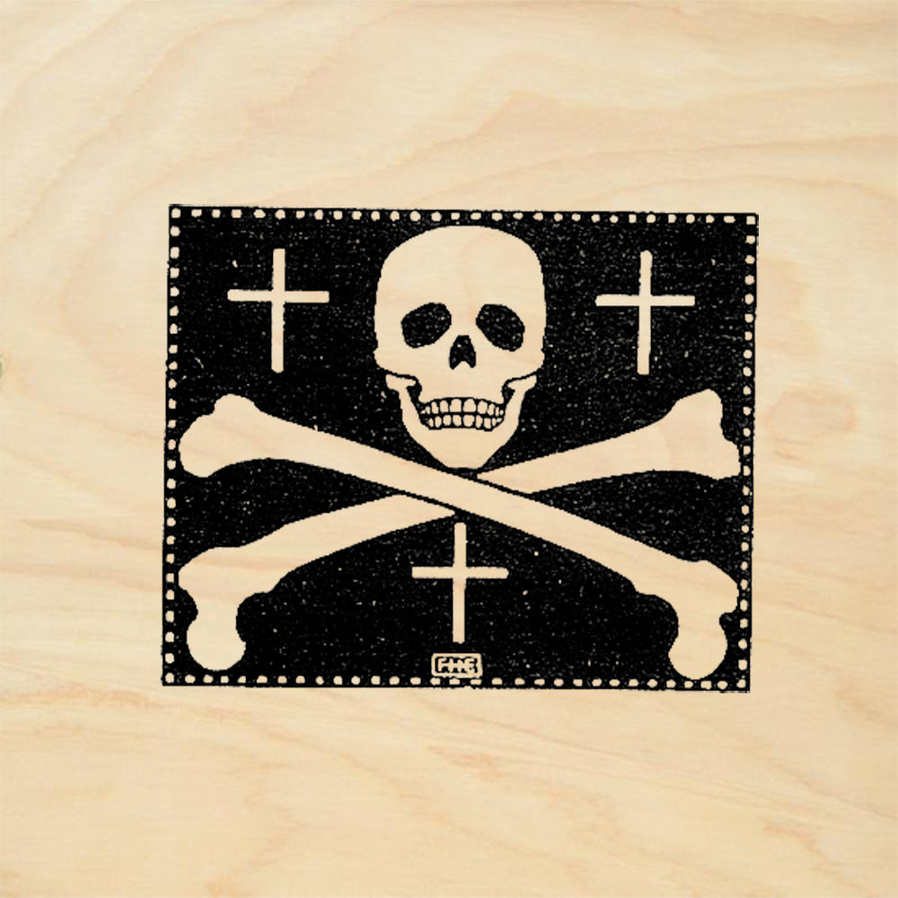 StampaFe Skull & Crossbones Flag Gothic Rubber Art Stamp