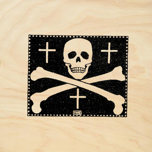 StampaFe Skull & Crossbones Flag Gothic Rubber Art Stamp