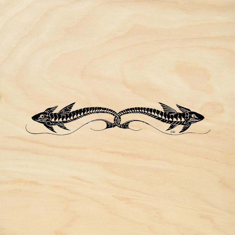 StampaFe Double Fish Border Nature Rubber Art Stamp