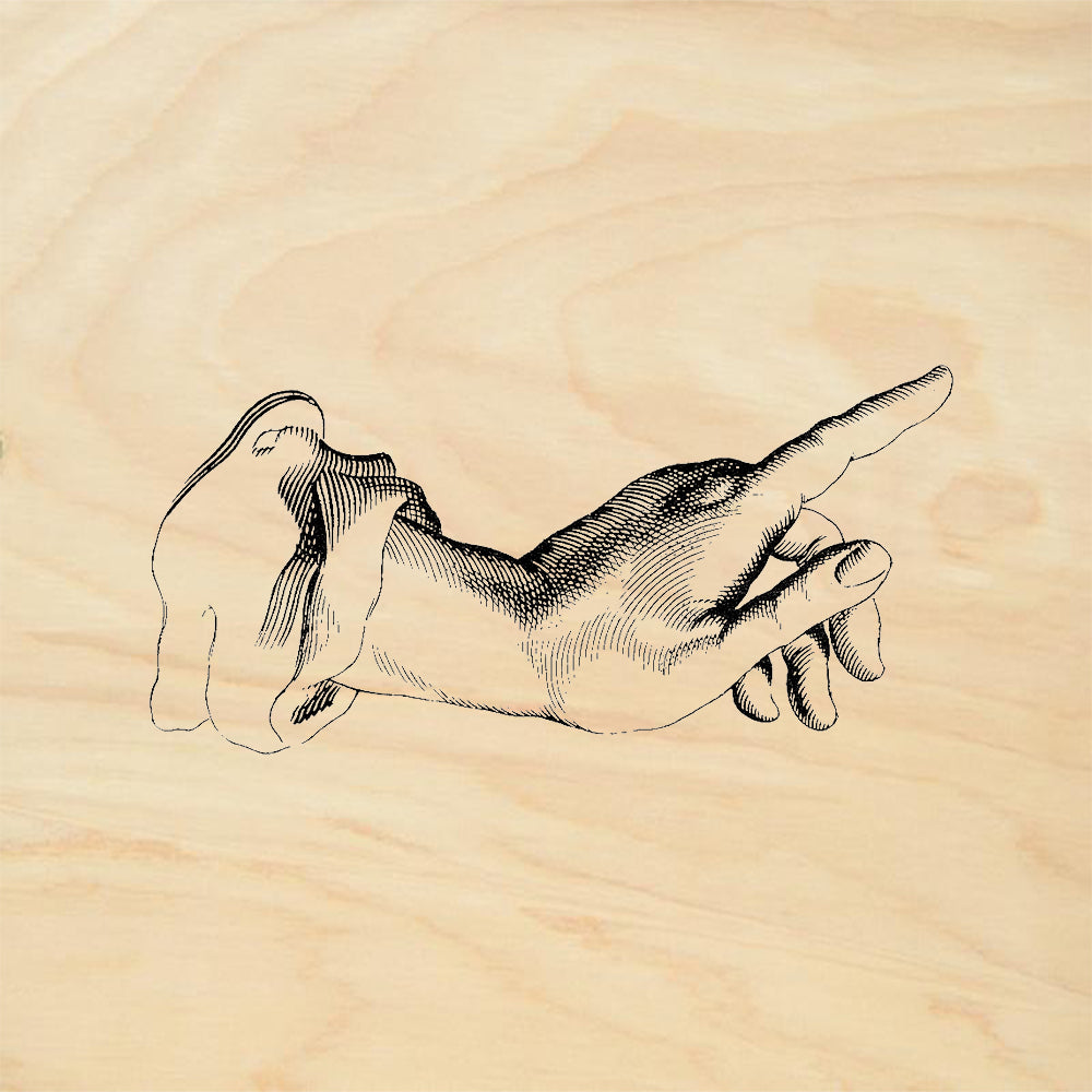 StampaFe Finger Points Right Pointing Hand Rubber Art Stamp