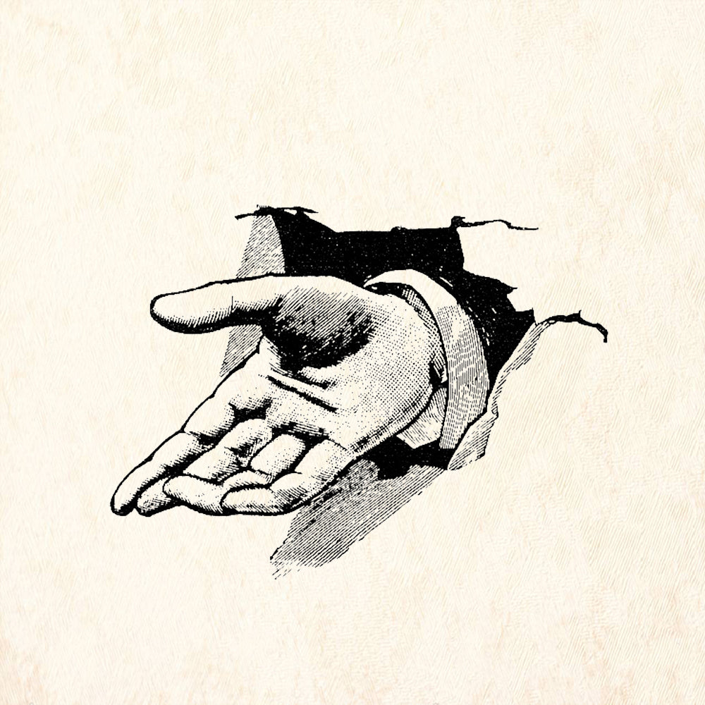 StampaFe Breakthrough Hand Small Emerging Palm Rubber Art Stamp