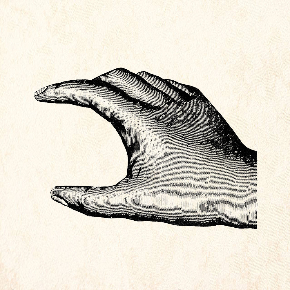 StampaFe Showing Hand Left Relaxed Palm Rubber Art Stamp