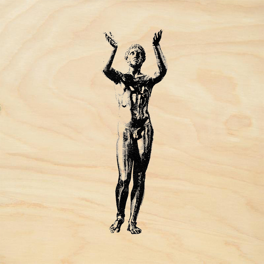StampaFe Bronze Boy Classical Figure Arms Raised Rubber Art Stamp