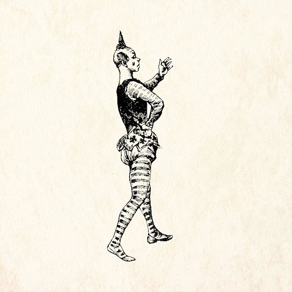 StampaFe Daisy Clown Striding Circus Jester Rubber Art Stamp