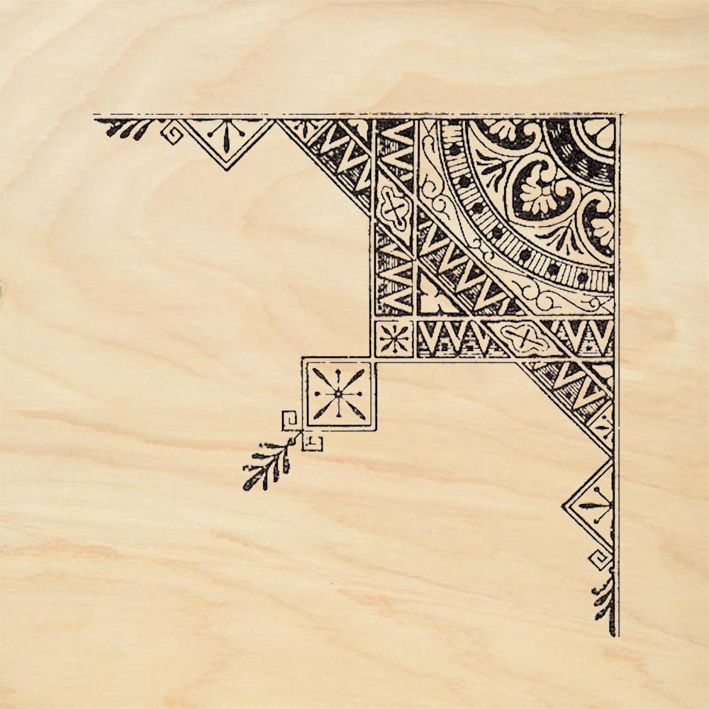 StampaFe Lace Corner Ornate Geometric Border Rubber Art Stamp