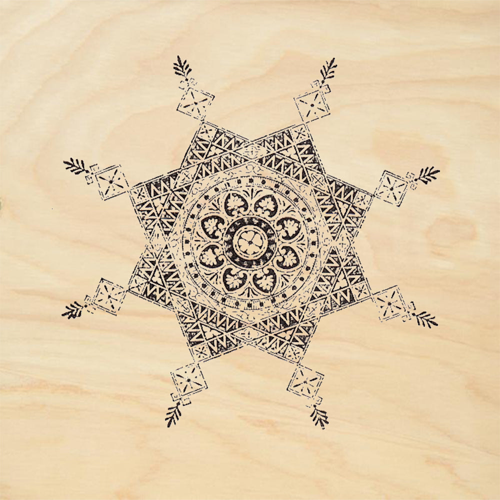 StampaFe Lacey Center Ornate Medallion Snowflake Rubber Art Stamp
