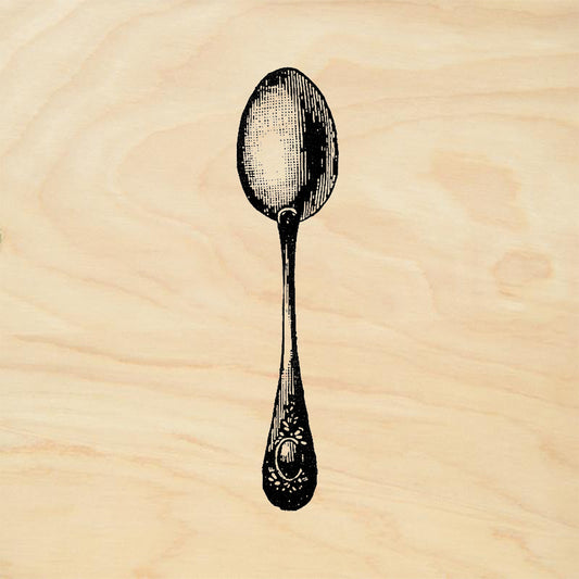 StampaFe Spoon Elegant Silver Tablespoon Vintage Rubber Art Stamp