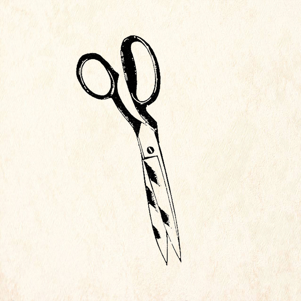 StampaFe Vintage Tailor Scissors Rubber Art Stamp