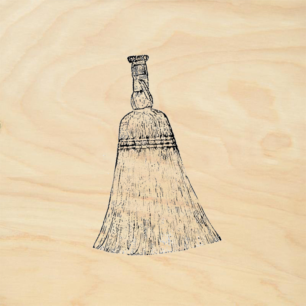 StampaFe Whisk Broom Small Broom Vintage Rubber Art Stamp