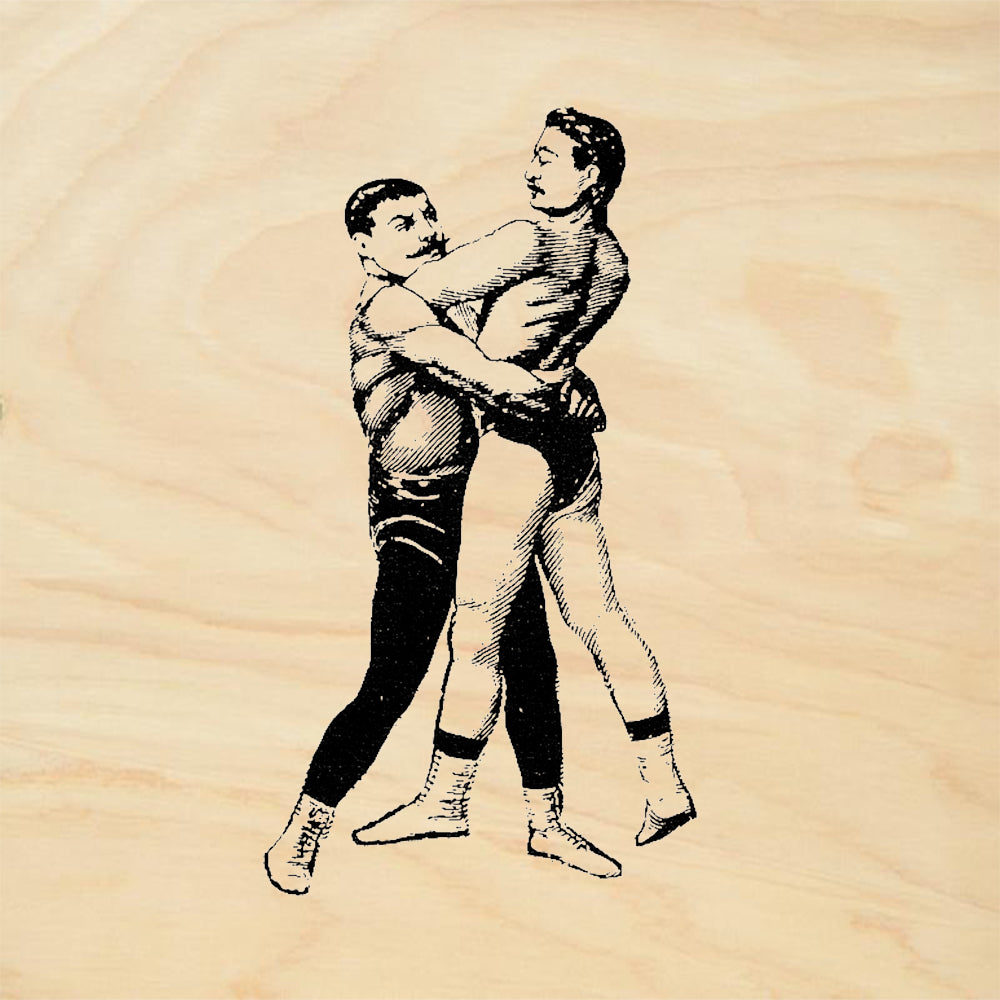 StampaFe Two to Tango Wrestlers Grappling Figures Rubber Art Stamp