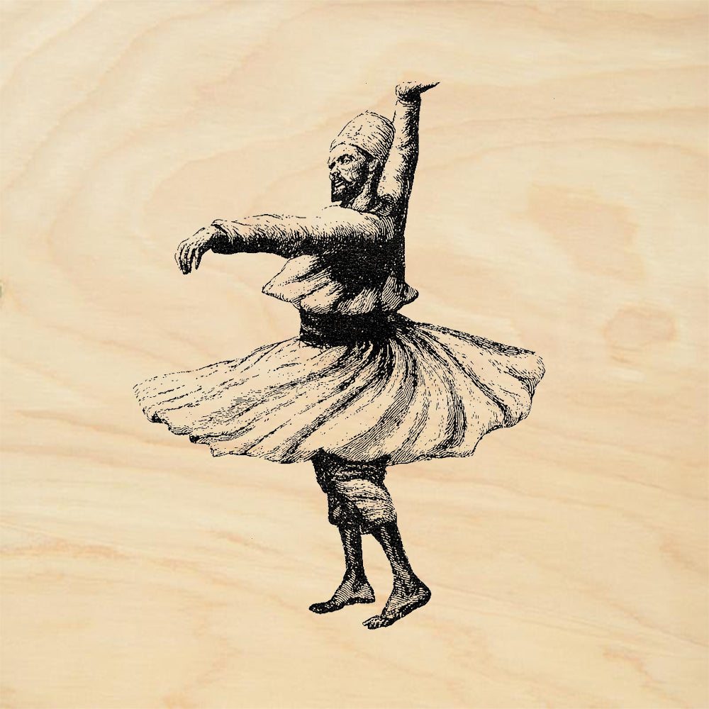 StampaFe Whirling Dervish Sufi Dancer Spinning Rubber Art Stamp