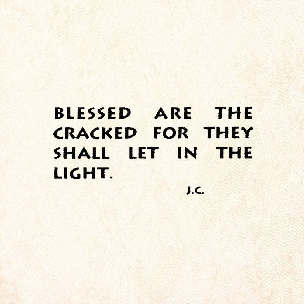 StampaFe Blessed The Cracked They Shall Let In The Light by J.C.Rubber Art Stamp