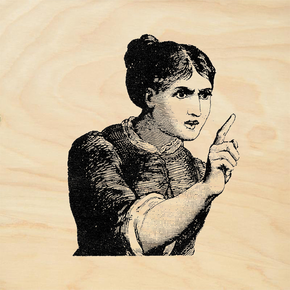 StampaFe Mrs. Grundy Scolding Victorian Woman Rubber Art Stamp