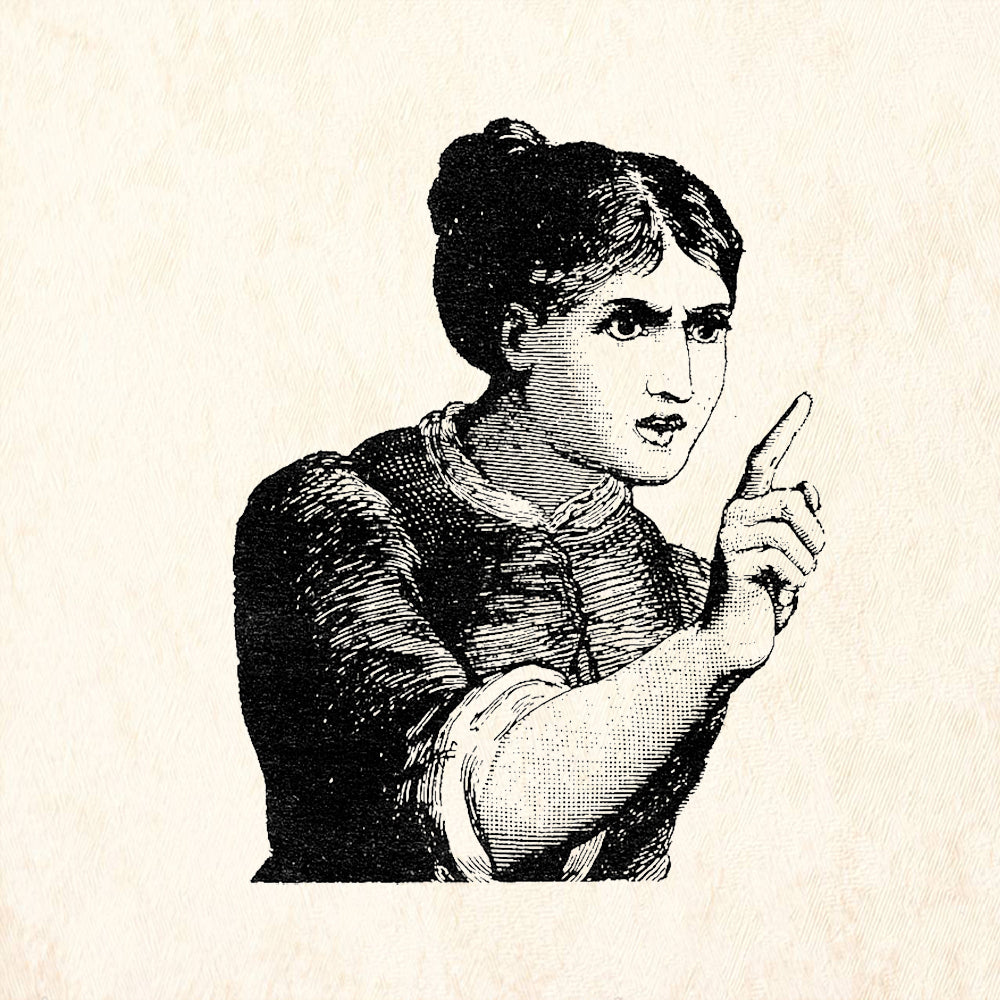 StampaFe Mrs. Grundy Scolding Victorian Woman Rubber Art Stamp