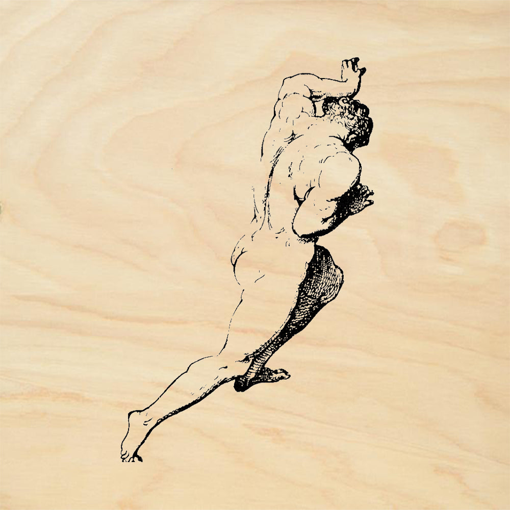 StampaFe Grunt Man Muscular Male Figure Straining Rubber Art Stamp