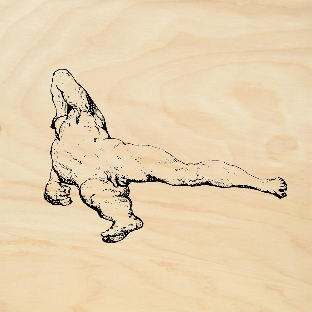 StampaFe Groan Man Reclining Nude Male Figure Rubber Art Stamp