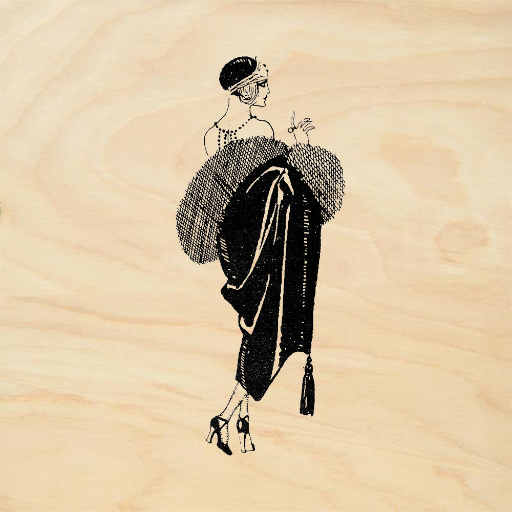 StampaFe Elena 1920s Fashion Figure Elegant Gown Rubber Art Stamp