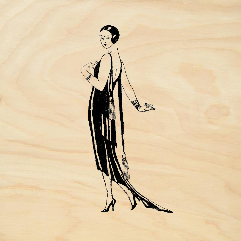 StampaFe Chloe 1920s Fashion Figure Backless Dress Rubber Art Stamp